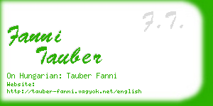 fanni tauber business card